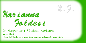 marianna foldesi business card